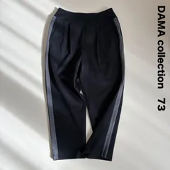 DAMA collection ダーマコレクション☆ストレッチサイドラインクロップドパンツ ブラック ソクショウ ウエスト73 ブラック グレーのサムネイル