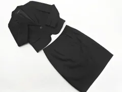 UNITED ARROWS ユナイテッドアローズ ウール100% セットアップ ジャケット スカート スーツ size上38 下40/黒 ◇■ レディース