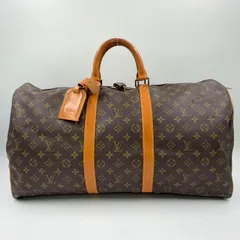 LOUIS VUITTON キーポル55 モノグラム モノグラム レザー×PVC ブラウン ボストンバッグ ゴールド M41424