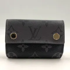LOUIS VUITTON ディスカバリー モノグラムエクリプス RFID対応 レザー×PVC ブラック コンパクトウォレット シルバー M67630