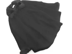 otto オットー フェイクファー ウール混 ポンチョ 黒 ◇■ レディース