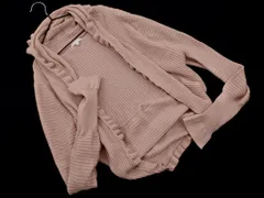 TO BE CHIC トゥービーシック ウール混 メロウフリル リブ ボレロ カーディガン size2/ピンク ◇■ レディース