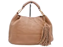 SAZABY サザビー レザー タッセル付き セミショルダー バッグ ベージュ ■■ レディース