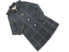Traditional Weatherwear トラディショナル ウェザーウェア 2WAY タータンチェック フーディー ステンカラー コート size34/緑x紺 ■◇ レディース