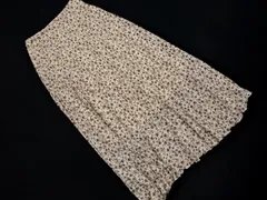 LOWRYS FARM ローリーズファーム 花柄 プリーツ ロング スカート sizeF/ライトベージュｘ茶 ◇■ レディース