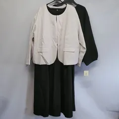 レディース　スーツ　セレモニー　ジャケット　ワンピース　ブラック　オフホワイト　大きいサイズ　6L  ☆KP-020☆