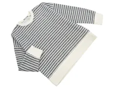 ZARA ザラ 裏起毛 ボーダー プルオーバー カットソー sizeL/白ｘ紺 ◇■ メンズ