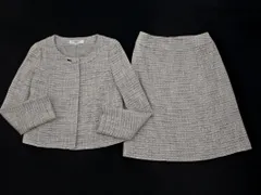NATURAL BEAUTY BASIC ナチュラルビューティーベーシック ツイード セットアップ ジャケット スカート スーツ sizeS/白ｘ黒 ◇■ レディース