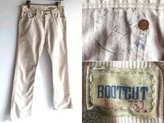 希少 00sビンテージ POLO RALPH LAUREN ラルフローレン BOOTCUT ビンテージ加工 ブーツカット ピケパンツ w28 w77cm ライトベージュ