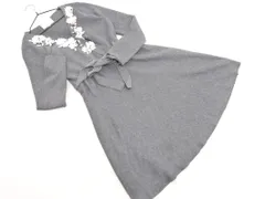 Chesty チェスティ 花モチーフ ビジュー カシュクール風 ニット ワンピース size0/グレー ◇■ レディース