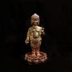 誕生釈迦仏立像 誕生仏 中国 銅製 仏像 お釈迦様 釈迦如来 骨董 古美術