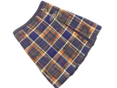 KUMIKYOKU 組曲 ウール混 チェック ラップ調 スカート size2/紺 ◇■ レディース