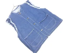 FREAK'S STORE フリークスストア デニム フリル カットオフ ベスト sizeF/青 ◇■ レディース