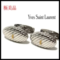 イヴサンローラン  ブランド  カフリンクス  カフス  シルバー×ゴールド  銀 金  ビジネス  結婚式  極美品  YVES SAINT LAURENT