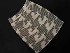 MICHEL KLEIN ミッシェルクラン ウール混 刺繍 タック スカート size38/グレーｘ白 ◇■ レディース