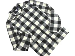 LANDS' END ランズエンド フリース ジップアップ チェック カーディガン sizeM/白ｘ黒 ◇■ メンズのサムネイル