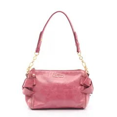 ミュウ ミュウ Miu Miu ショルダーバッグ ピンク レザー サイドリボン ハンドバッグ レディース Used B