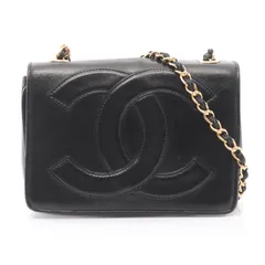 シャネル CHANEL ショルダーバッグ デカココマーク ブラック ラムスキン（羊革） デカココ ミニ チェーンショルダー レディース Used B
