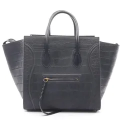 セリーヌ CELINE トートバッグ ラゲージ ファントム ブラック レザー ラゲージ ファントム ハンド レディース Used B
