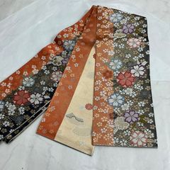 半幅帯 鞠 桜 流水文様 リバーシブル 正絹 - メルカリ