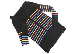 MACPHEE マカフィー トゥモローランド 毛麻混 マルチボーダー ジップアップ パーカー size1/黒 ◇■ レディースのサムネイル