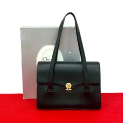 極 美品 箱付き Christian Dior ディオール ヴィンテージ CD ロゴ 金具 カーフ レザー 本革 トートバッグ セミ ショルダーバッグ 黒 29278