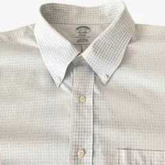 【17 1/2-37】Brooks Brothers(ブルックスブラザーズ) ポロカラーBD(ボタンダウン)シャツ チェック ノンアイロン スーピマコットン 米国綿 ポケット付 メンズ