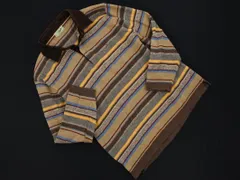 CROCODILE クロコダイル ウール混 ボーダー 襟付き ニット セーター sizeLL/ベージュ ◇■ メンズ