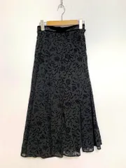 Lily Brown リリーブラウン LWFS205023 定価13970円 フラワーフロッキー スカート size0/黒 ■■レディース