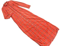 REMI RELIEF レミレリーフ チェック ロング シャツ ワンピース sizeS/赤 ◇■ レディース