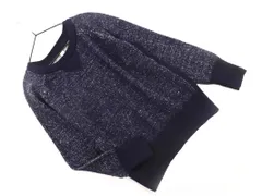 URBAN RESEARCH DOORS アーバンリサーチドアーズ ウール混 エルボーパッチ ニット セーター sizeF/紺 ◇■ レディース