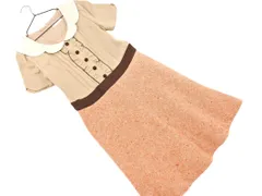 Karl Park Lane カールパークレーン Aライン ドッキング ワンピース size9/ベージュｘオレンジ ◇■ レディース