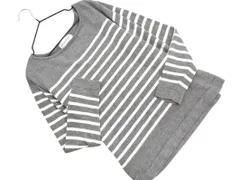 INED イネド ボーダー ニット セーター size9/グレーｘ白 ◇■ レディース