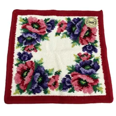 FEILER(フェイラー) 小物新品同様  - 白×レッド×マルチ ハンドタオル/花柄 コットン