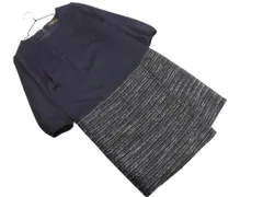 Reflect リフレクト ウール混 ドッキング ワンピース size9/紺ｘ黒 ◇■ レディースのサムネイル