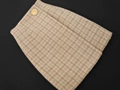 NATURAL BEAUTY BASIC ナチュラルビューティーベーシック ウール混 ツイード ラップ風 スカート sizeM/ライトベージュ ◇■ レディース