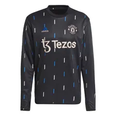 【送料無料・匿名配送】adidas アディダス マンチェスターユナイテッド 22/23 プレマッチ ウォームトップ トレーニングウェア 練習着 ジャージ 長袖 黒（ブラック）新品 正規品 並行輸入 日本未発売