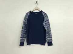 本物マックレガーMcGREGORウールニット袖柄長袖セーターメンズサーフアメカジストリートミリタリービジネススーツモードドレスワークゴルフ紺ネイビーL