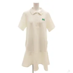 パーリーゲイツ PEARLY GATES ワンピース フレア 半袖 ロゴ刺繍 ロング 1 白 ホワイト /FF ■GY61