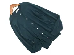 earth music&ecology アースミュージック＆エコロジー パールボタン カーディガン sizeM/ダークグリーン  ◇■ レディース