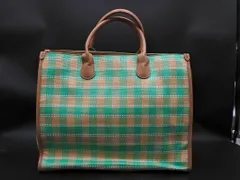 RODE SKO ロデスコ チェック トート バッグ ベージュｘ緑  ■■ レディース