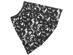 ANAYI アナイ ウール混 花柄 Aライン 台形 スカート size36/黒ｘグレー ◇■ レディース
