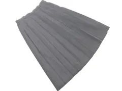 Leilian レリアン ウール100% ストライプ プリーツ スカート size13/グレー ◇■ レディース