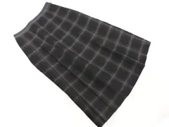 COMME CA DU MODE コム サ デ モード ウール混 チェック プリーツ スカート 黒 ◇■ レディース