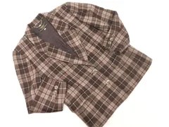 Leilian レリアン ウール100% チェック ジャケット size11/ブラウンxグレージュx赤 ◇■ レディース