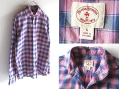 Brooks Brothers Red Fleece ブルックスブラザーズ 羊ロゴタブ コットン スラブブロード チェックシャツ S ピンク ネイビー