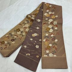 半幅帯 鞠 桜 流水文様 リバーシブル 正絹 - メルカリ