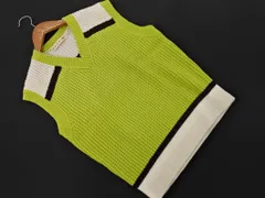 MARNI マルニ ユニクロ UNIQLO ウール混 Vネック ニット ベスト sizeL/黄緑 ◇■ レディース