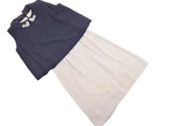 nano universe ナノユニバース Broderie&Co LITTLE BLACK DRESS ビジュー 結婚式二次会 ドレス ワンピース size38/紺ｘベージュ ■■ レディース