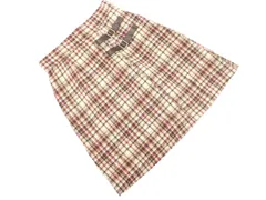 MISCH MASCH ミッシュマッシュ プリーツ 切替 チェック Aライン 台形 スカート sizeS/ベージュxピンク ◇■ レディース